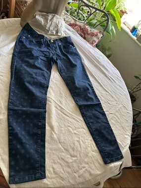 Lilac Clothing Navy Polka Dot Skinny Jeans